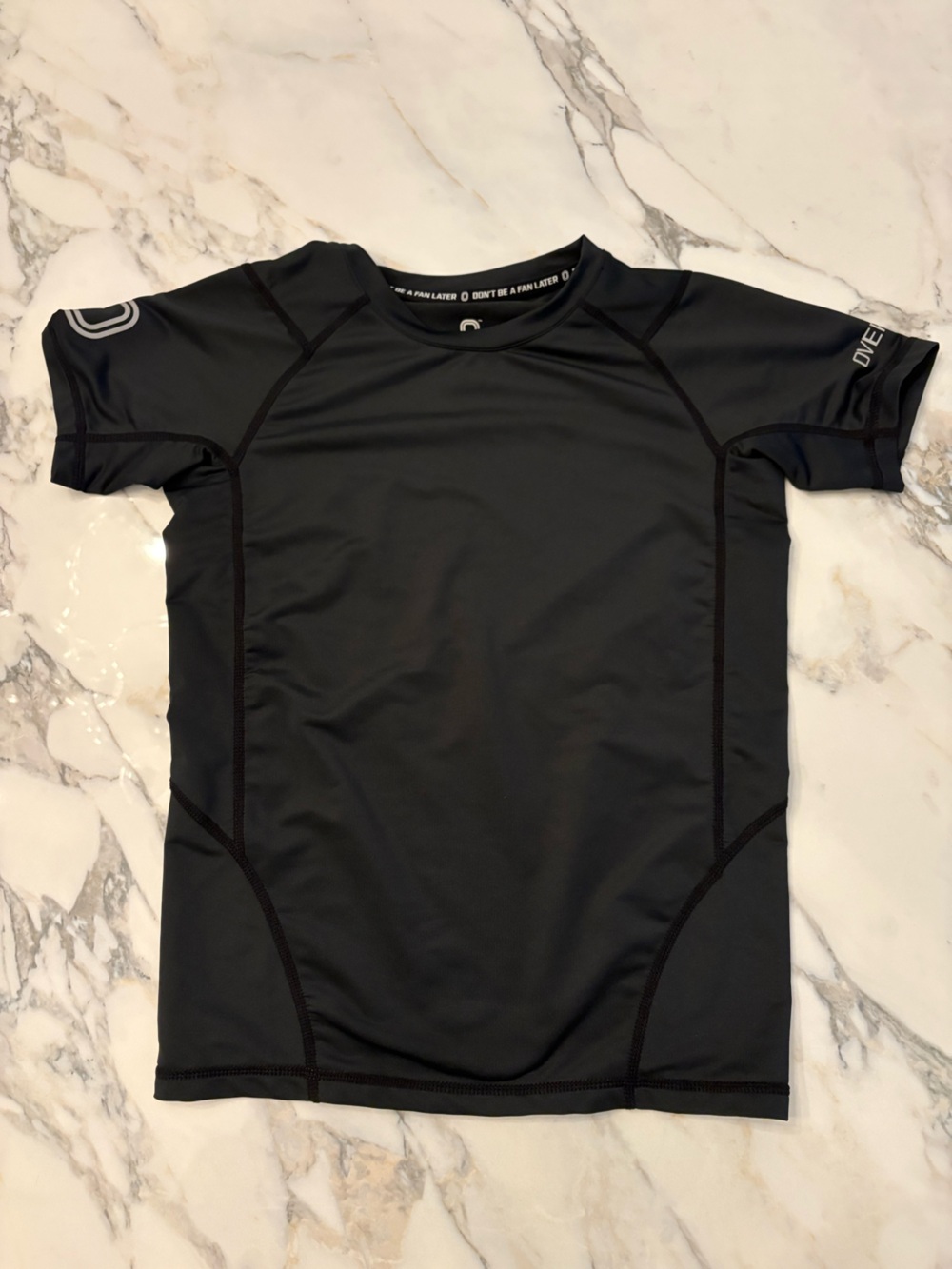 Black Short-Sleeve Athletic Tee